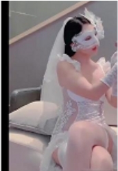 女神Lisa穿着婚纱展现超S的女神魅力,丝袜高跟的反差,1V-665M