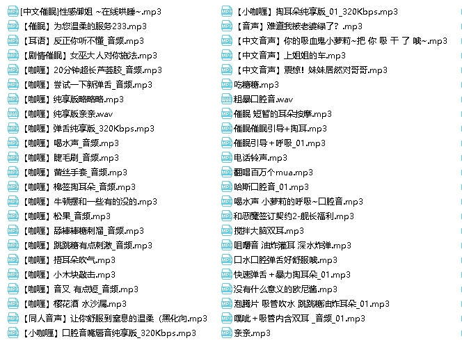 舰长包:B站A失眠R绅士助眠舔耳口腔音1.21g