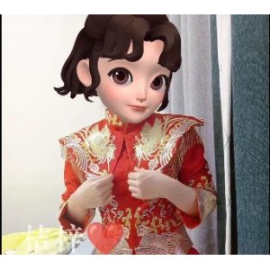 炸裂女神桔梓传统婚服道具自拍视频+420图集
